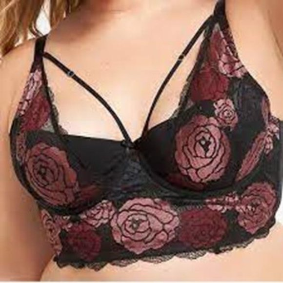 Cacique Other - NWOT CACIQUE Lane Bryant Lace Lightly Lined French Balconette Bra, Size 44DDD